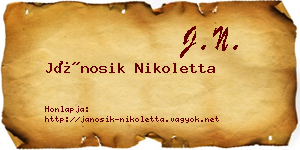 Jánosik Nikoletta névjegykártya